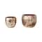 Hello Honey® Antique Gold Round Textured Metal Planters, 2ct.